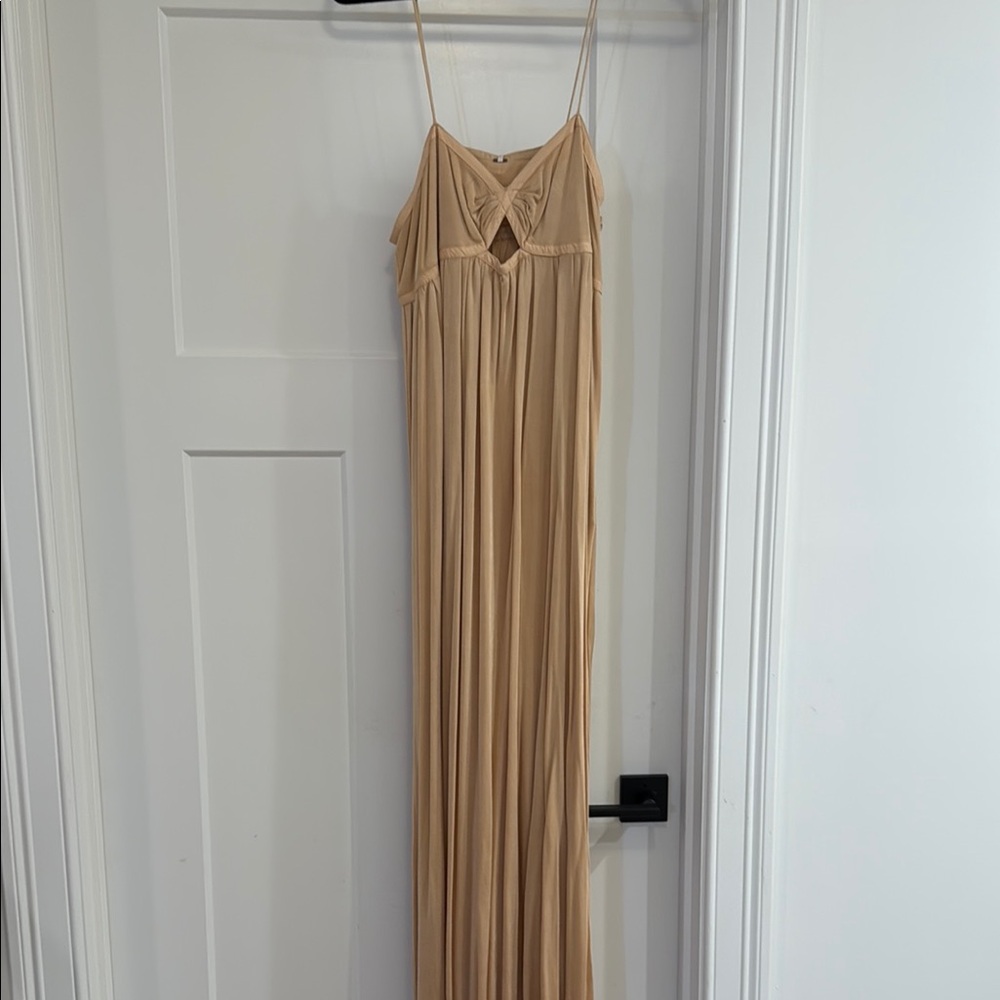 Elegant Tan Maxi Dress